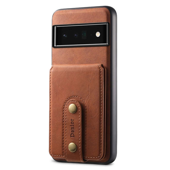 For Google Pixel 6 Pro Denior D14 NK Retro Pattern MagSafe Magnetic Card Holder Leather Phone Cas...