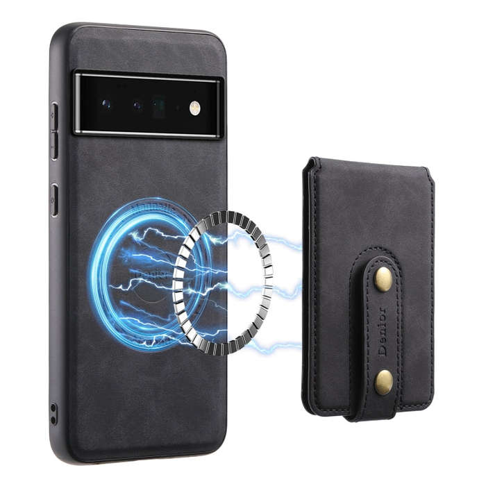 For Google Pixel 6 Pro Denior D14 NK Retro Pattern MagSafe Magnetic Card Holder Leather Phone Cas...