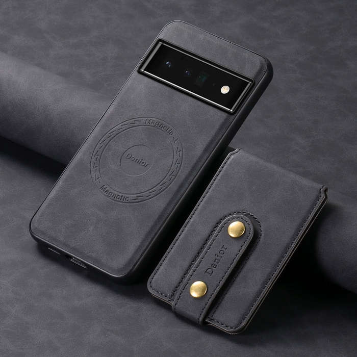 For Google Pixel 6 Pro Denior D14 NK Retro Pattern MagSafe Magnetic Card Holder Leather Phone Cas...
