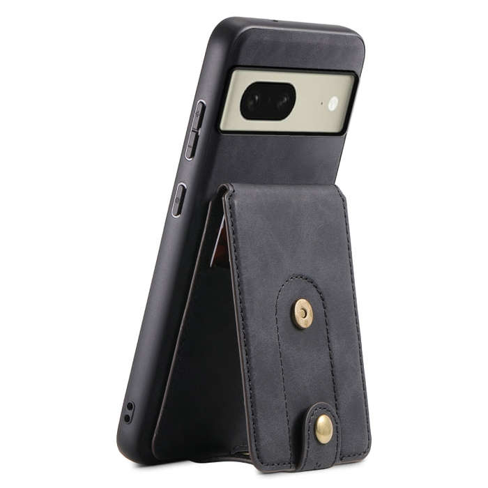 For Google Pixel 8 Denior D14 NK Retro Pattern MagSafe Magnetic Card Holder Leather Phone Case(Bl...