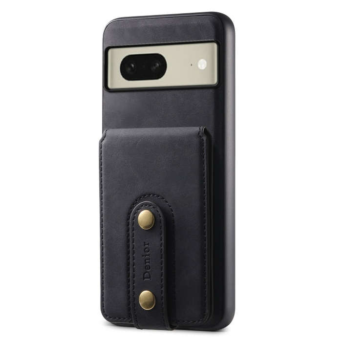 For Google Pixel 8 Denior D14 NK Retro Pattern MagSafe Magnetic Card Holder Leather Phone Case(Bl...