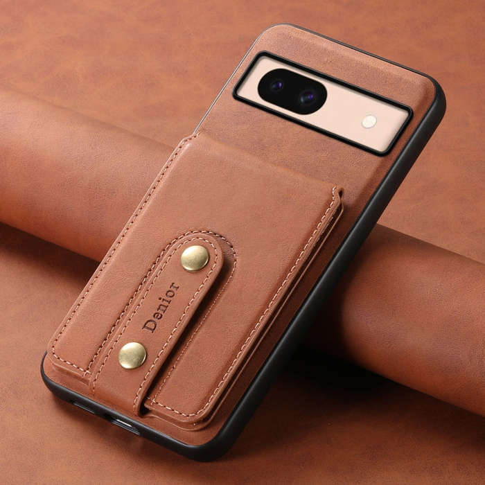 For Google Pixel 8a Denior D14 NK Retro Pattern MagSafe Magnetic Card Holder Leather Phone Case(B...