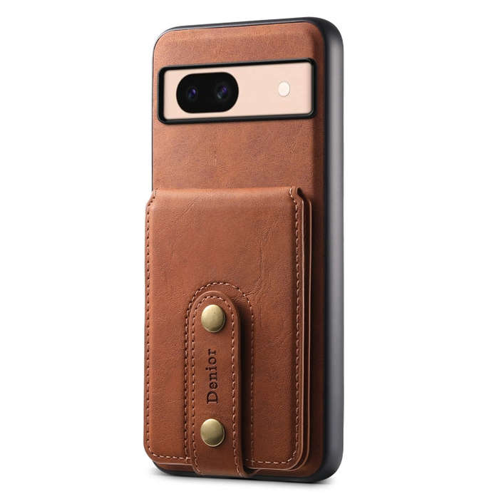 For Google Pixel 8a Denior D14 NK Retro Pattern MagSafe Magnetic Card Holder Leather Phone Case(B...