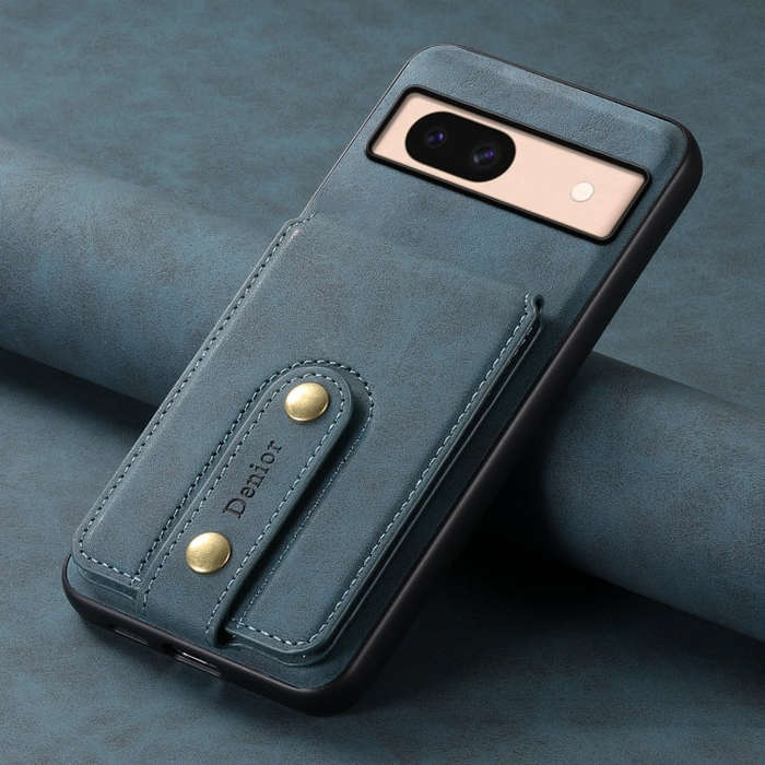 For Google Pixel 8a Denior D14 NK Retro Pattern MagSafe Magnetic Card Holder Leather Phone Case(B...