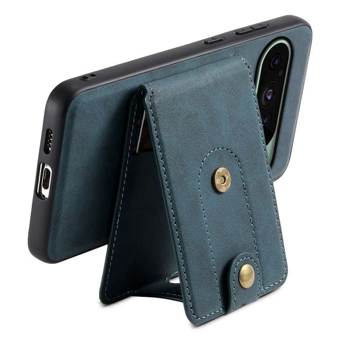 For Google Pixel 9 Denior D14 NK Retro Pattern MagSafe Magnetic Card Holder Leather Phone Case(Blue)