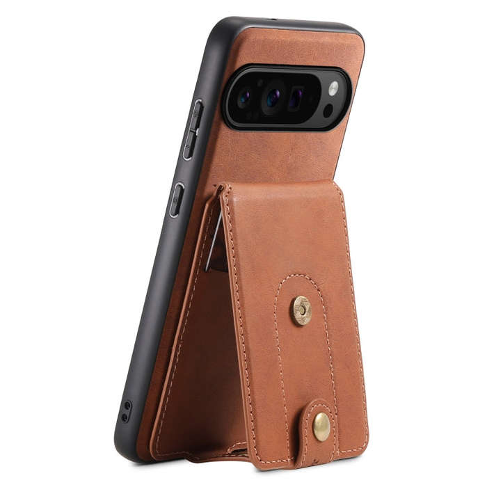 For Google Pixel 9 Pro Denior D14 NK Retro Pattern MagSafe Magnetic Card Holder Leather Phone Cas...