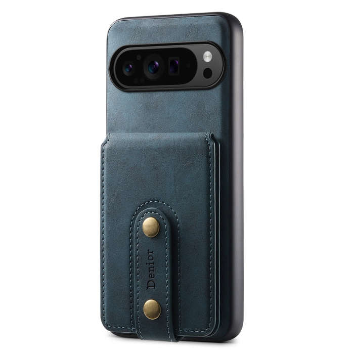 For Google Pixel 9 Pro Denior D14 NK Retro Pattern MagSafe Magnetic Card Holder Leather Phone Cas...
