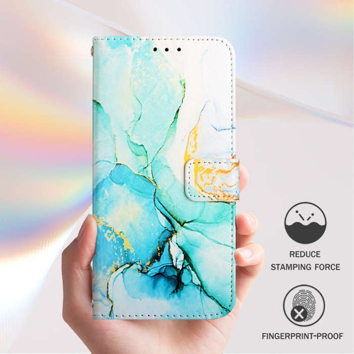 For Motorola Edge 2022 / Edge 5G UW 2022 PT003 Marble Pattern Flip Leather Phone Case(Green)