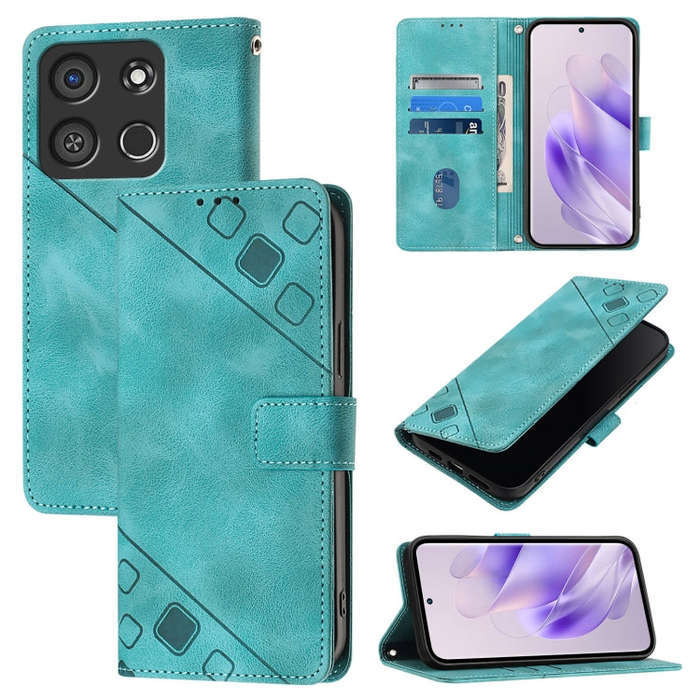 For Itel A05s Skin Feel Embossed Leather Phone Case(Green)