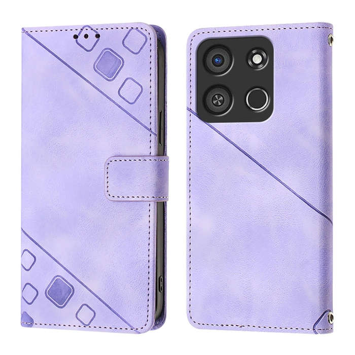 For Itel A05s Skin Feel Embossed Leather Phone Case(Light Purple)