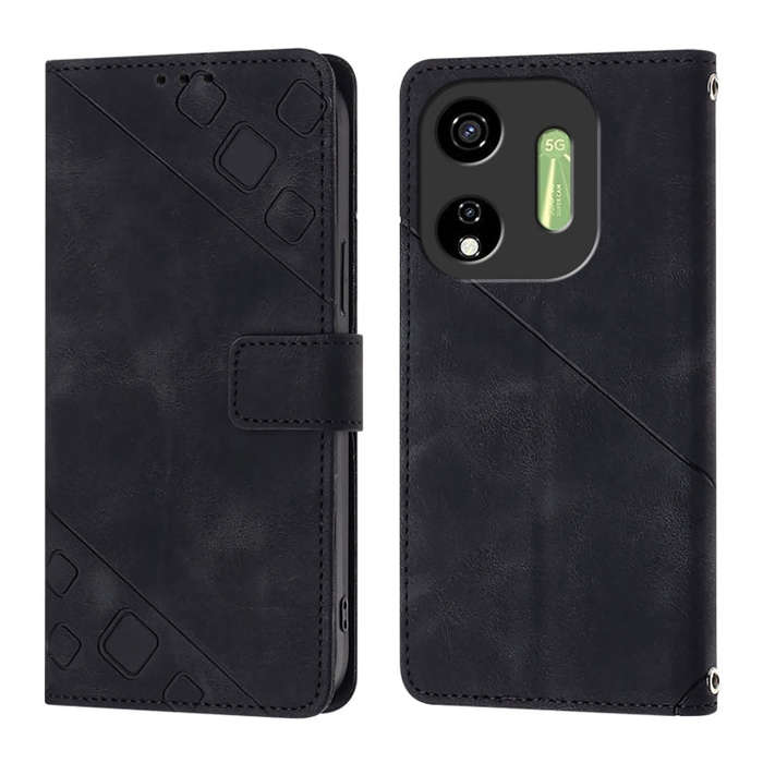 For Itel P55 5G Skin Feel Embossed Leather Phone Case(Black)