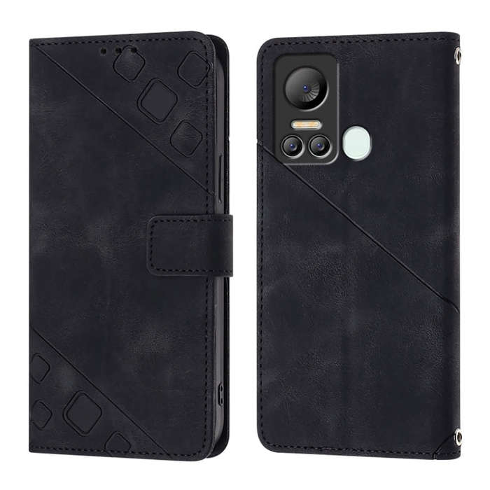 For Itel S18 / Vision 5 Skin Feel Embossed Leather Phone Case(Black)
