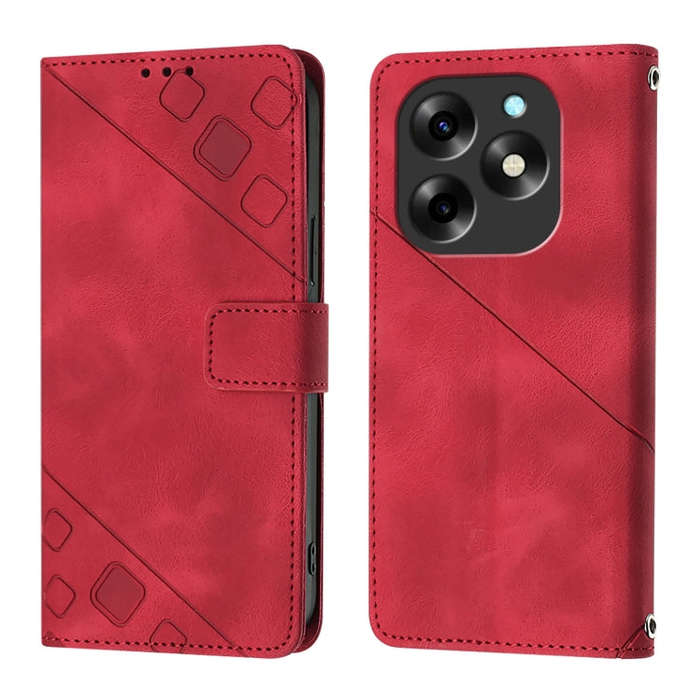 For Itel S23+ Skin Feel Embossed Leather Phone Case(Red)