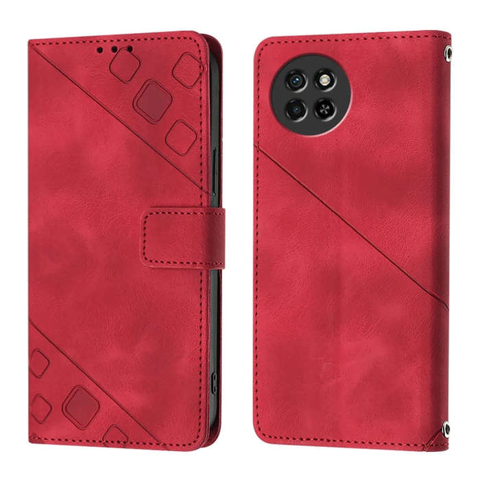 For Itel S23 Skin Feel Embossed Leather Phone Case(Red)