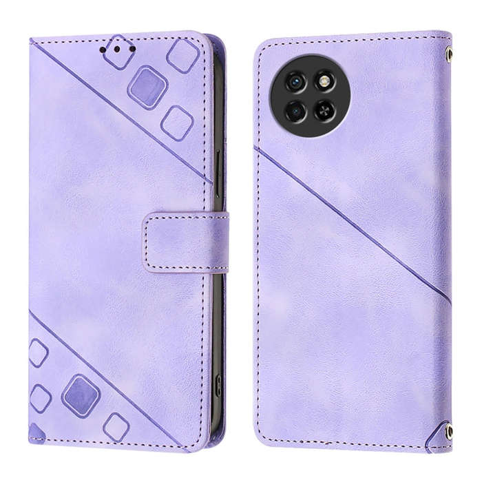 For Itel S23 Skin Feel Embossed Leather Phone Case(Light Purple)