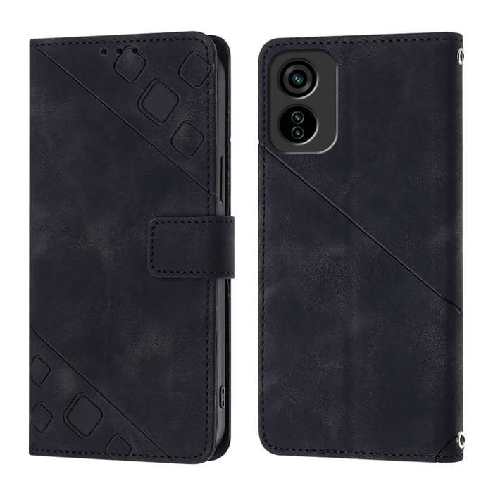 For ltel A18 Skin Feel Embossed Leather Phone Case(Black)