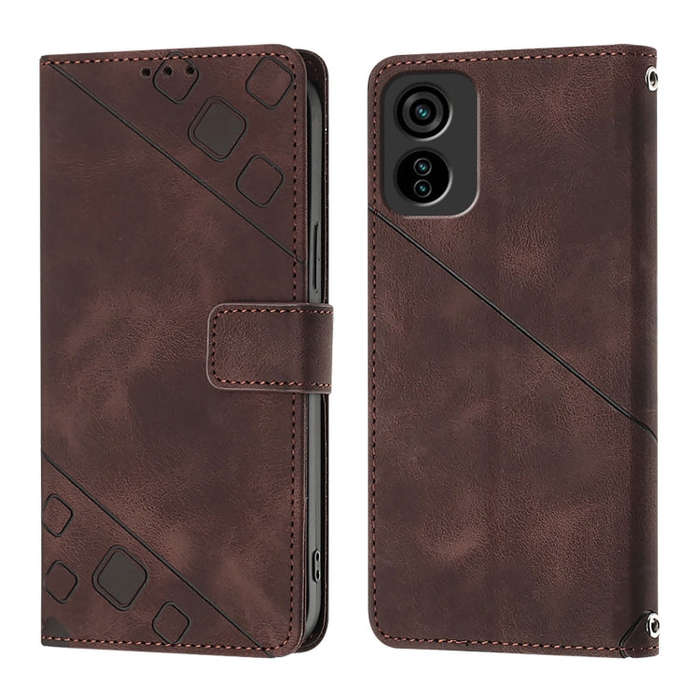 For ltel A18 Skin Feel Embossed Leather Phone Case(Brown)