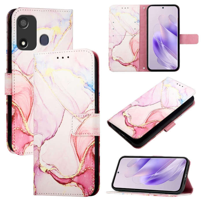 For itel P17 / A27 PT003 Marble Pattern Flip Leather Phone Case(Rose Gold)