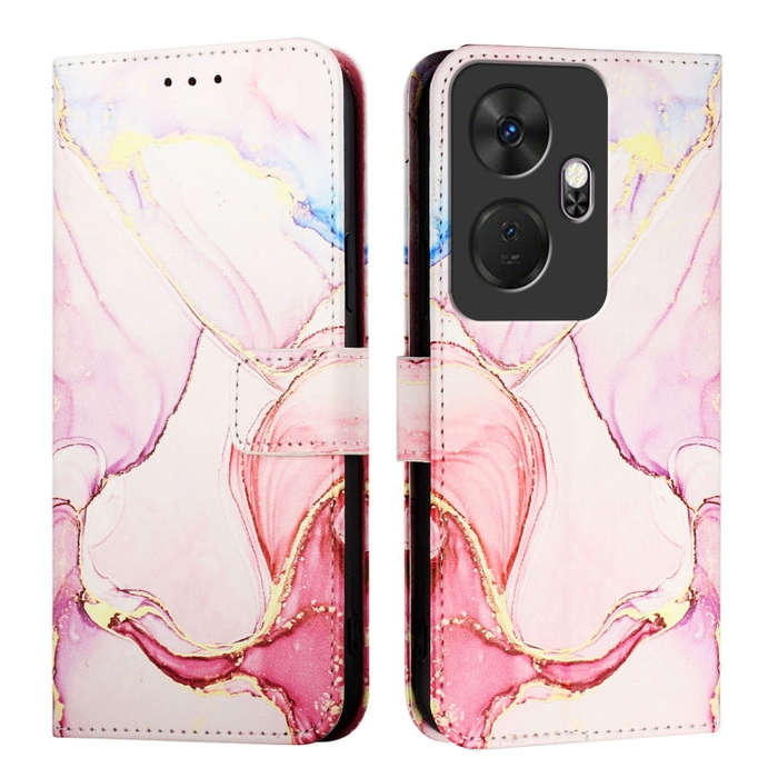 For itel P55+ PT003 Marble Pattern Flip Leather Phone Case(Rose Gold)