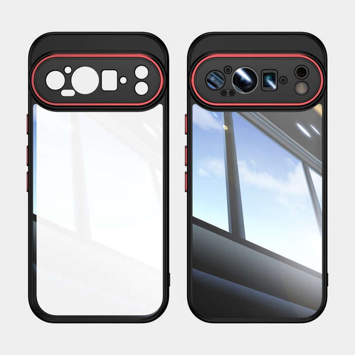 For Google Pixel 9 Pro XL Acrylic Hybrid TPU Armor Shockproof Phone Case(Black Red)