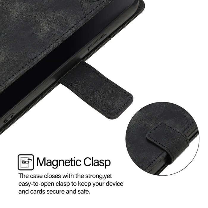 For TCL 50 XL 5G Skin Feel Embossed Leather Phone Case(Black)