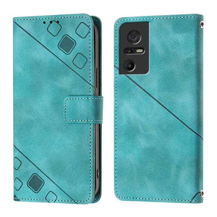 For TCL 40 SE Skin Feel Embossed Leather Phone Case(Green)