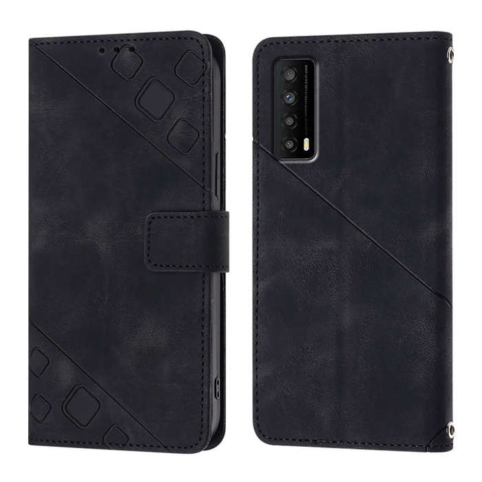 For TCL Stylus 5G Skin Feel Embossed Leather Phone Case(Black)