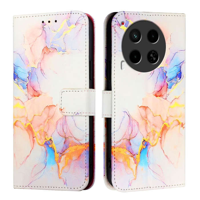 For Tecno Camon 30 5G / 4G PT003 Marble Pattern Flip Leather Phone Case(Galaxy Marble White)