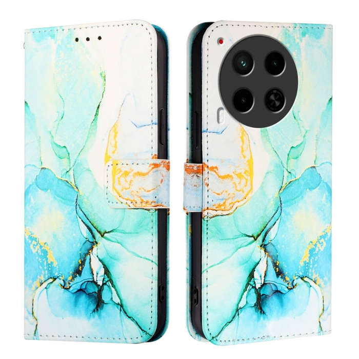 For Tecno Camon 30 5G / 4G PT003 Marble Pattern Flip Leather Phone Case(Green)