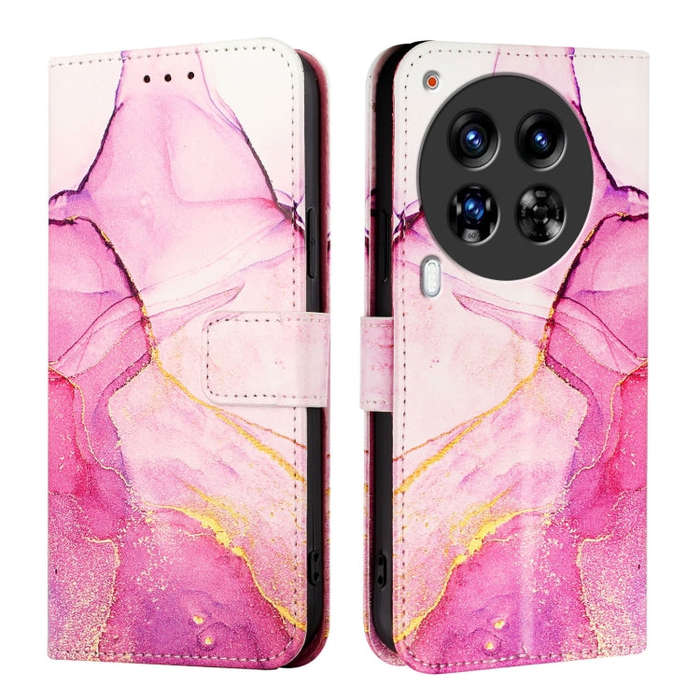 For Tecno Camon 30 Premier 5G PT003 Marble Pattern Flip Leather Phone Case(Pink Purple Gold)