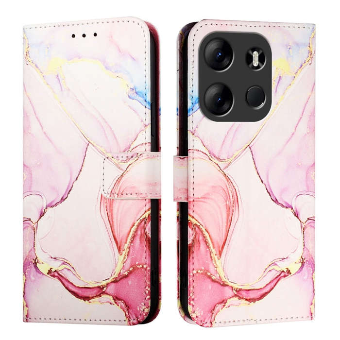 For Tecno Spark Go 2023 PT003 Marble Pattern Flip Leather Phone Case(Rose Gold)
