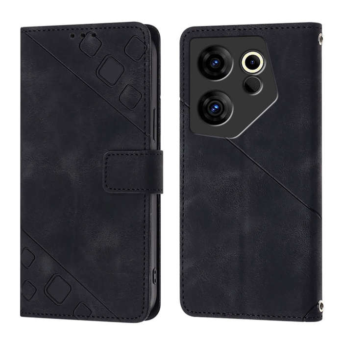For Tecno Camon 20 Premier 5G Skin Feel Embossed Leather Phone Case(Black)