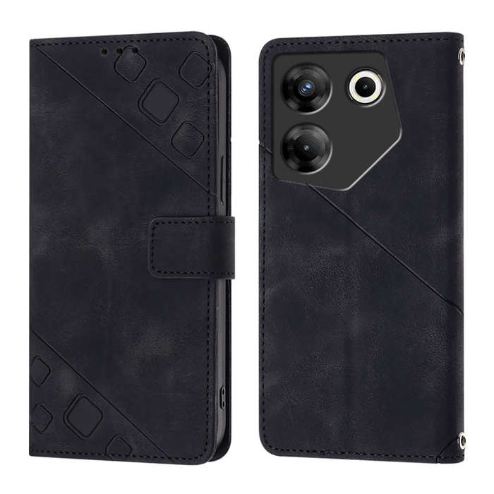 For Tecno Camon 20 Pro 5G Skin Feel Embossed Leather Phone Case(Black)