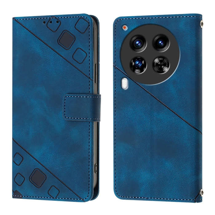 For Tecno Camon 30 Premier 5G Skin Feel Embossed Leather Phone Case(Blue)