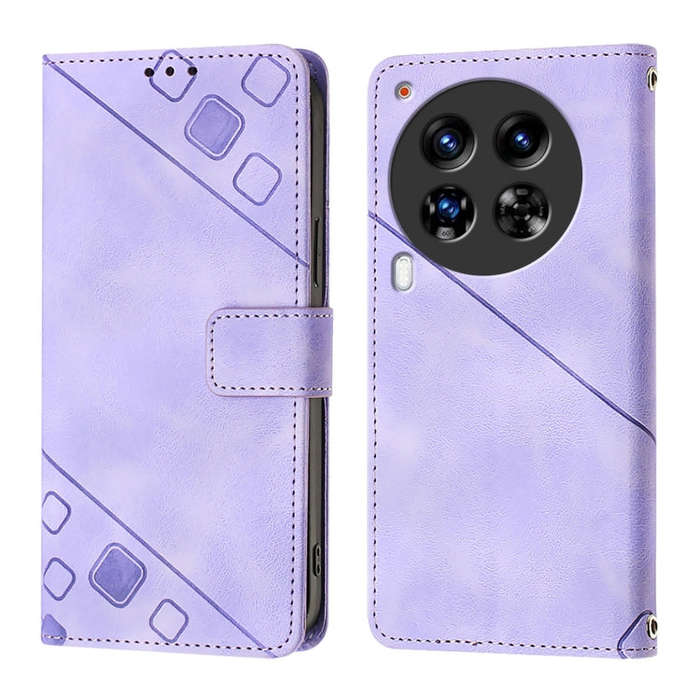 For Tecno Camon 30 Premier 5G Skin Feel Embossed Leather Phone Case(Light Purple)