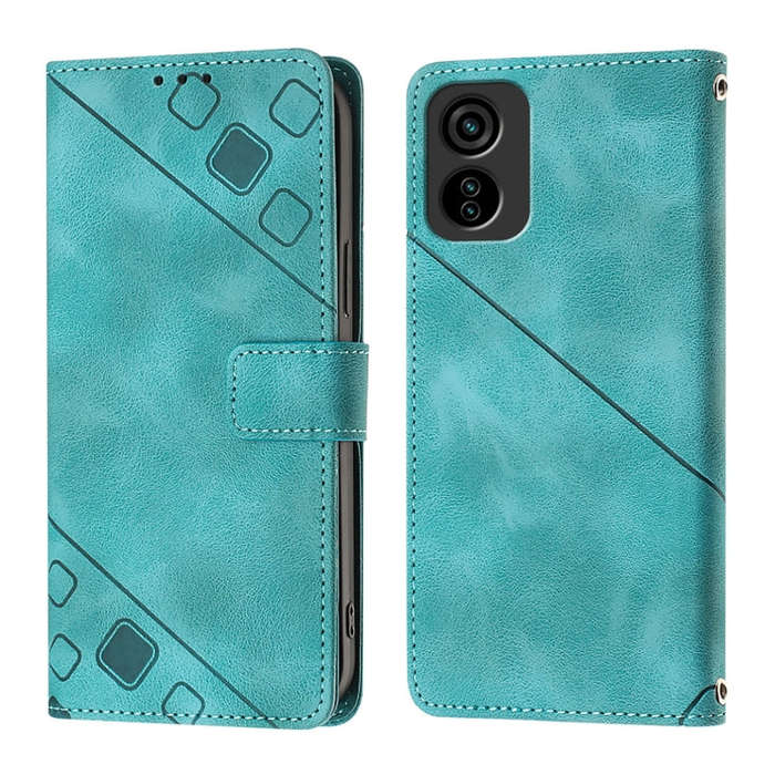 For Tecno Pop 6C Skin Feel Embossed Leather Phone Case(Green)