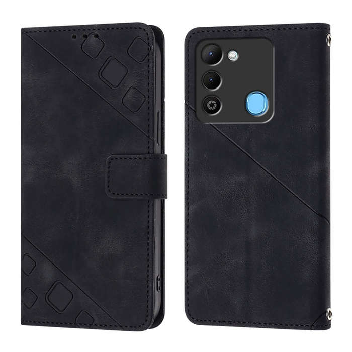For Tecno Spark 9 Skin Feel Embossed Leather Phone Case(Black)