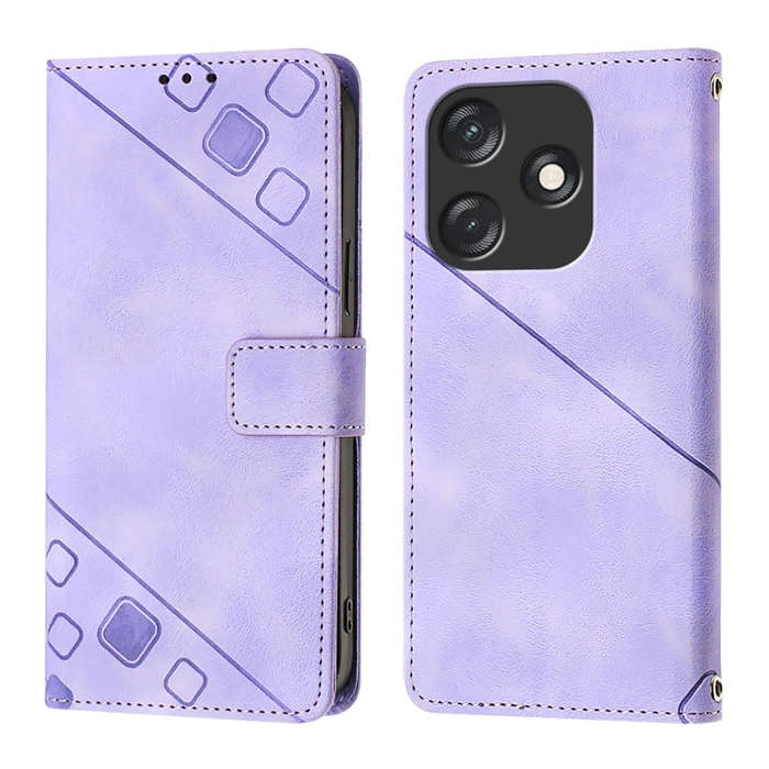 For Tecno Spark 10C Skin Feel Embossed Leather Phone Case(Light Purple)