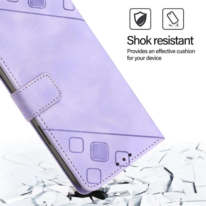 For Tecno Spark 10C Skin Feel Embossed Leather Phone Case(Light Purple)