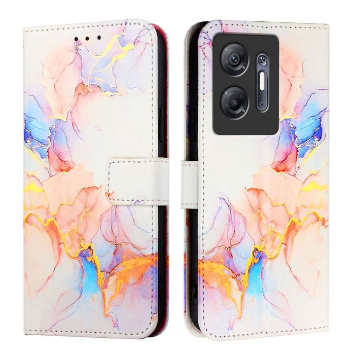 For Infinix Hot 30 5G PT003 Marble Pattern Flip Leather Phone Case(Galaxy Marble White)