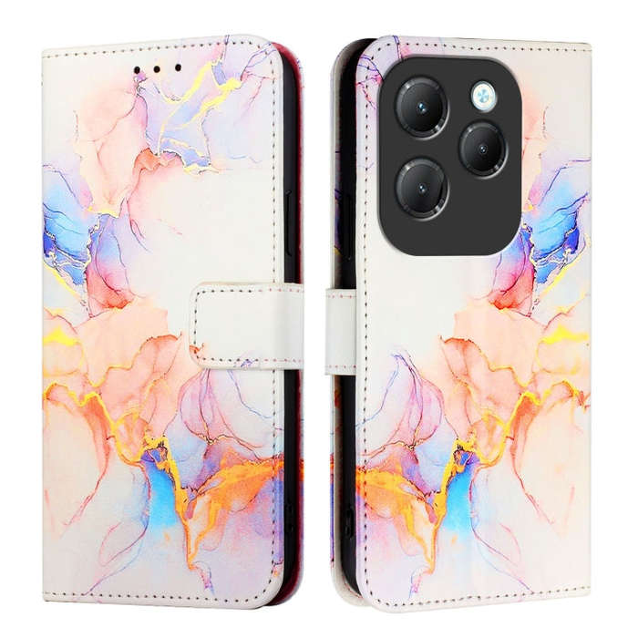 For Infinix Hot 40 / Hot 40 Pro PT003 Marble Pattern Flip Leather Phone Case(Galaxy Marble White)