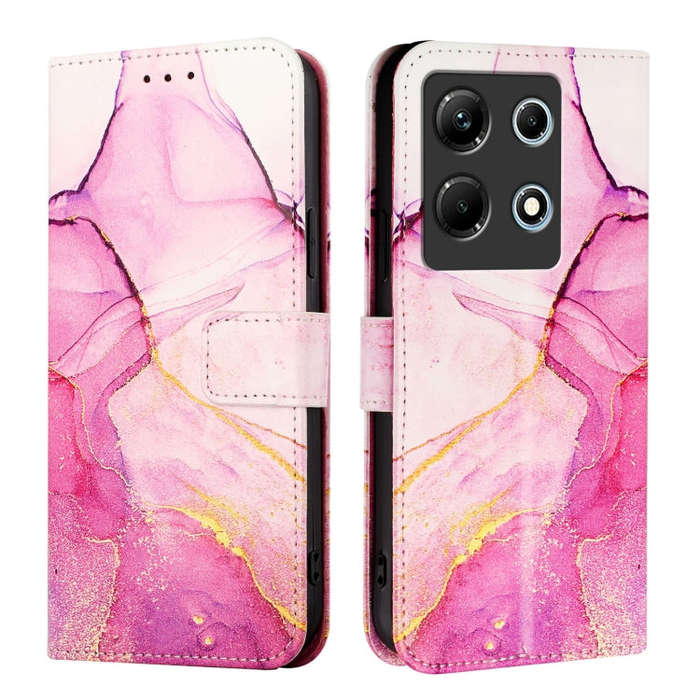 For Infinix Note 30 4G X6833B PT003 Marble Pattern Flip Leather Phone Case(Pink Purple Gold)