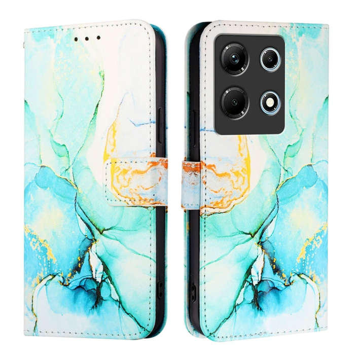 For Infinix Note 30 4G X6833B PT003 Marble Pattern Flip Leather Phone Case(Green)