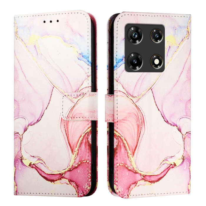 For Infinix Note 30 Pro / Note 30 5G PT003 Marble Pattern Flip Leather Phone Case(Rose Gold)
