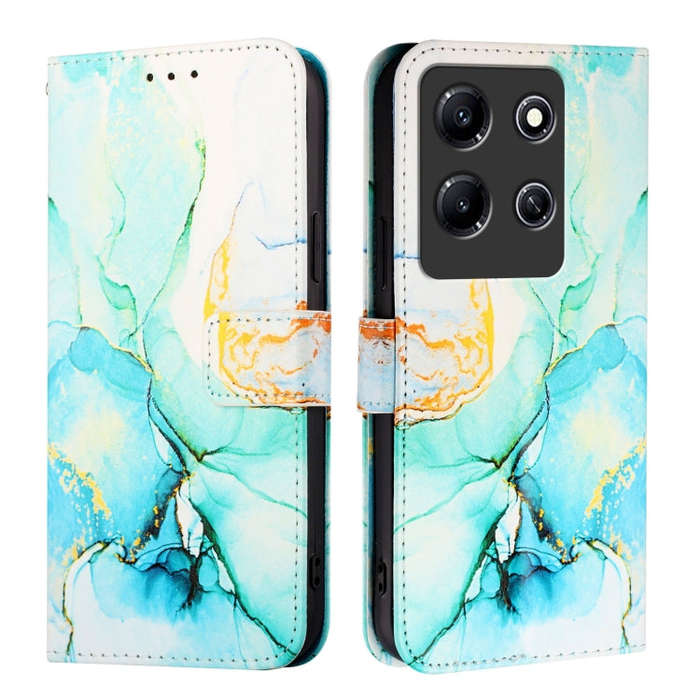 For Infinix Note 30i PT003 Marble Pattern Flip Leather Phone Case(Green)