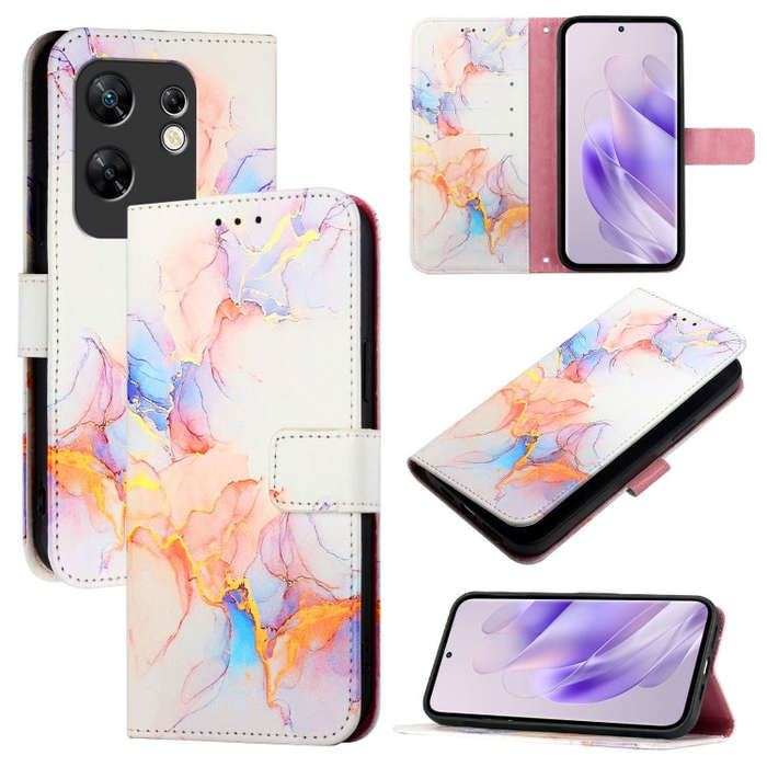 For Infinix Zero 30 4G PT003 Marble Pattern Flip Leather Phone Case(Galaxy Marble White)