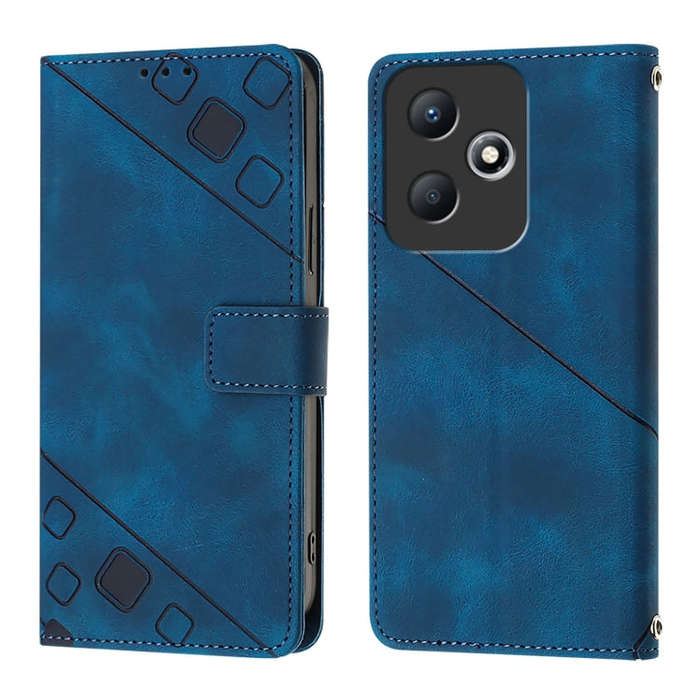 For Infinix Hot 30 Play / Hot 30 Play NFC Skin Feel Embossed Leather Phone Case(Blue)