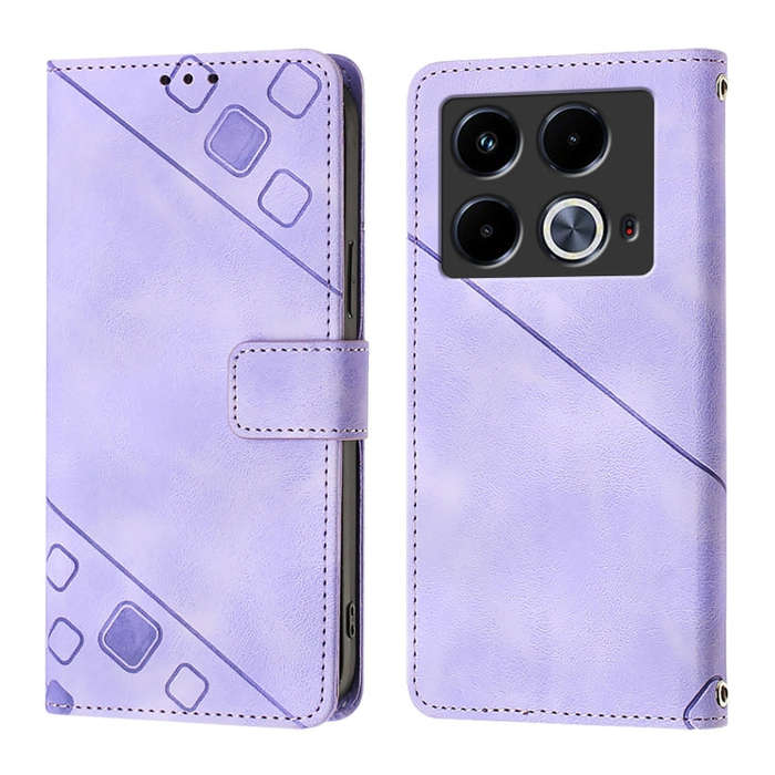 For Infinix Note 40 Skin Feel Embossed Leather Phone Case(Light Purple)