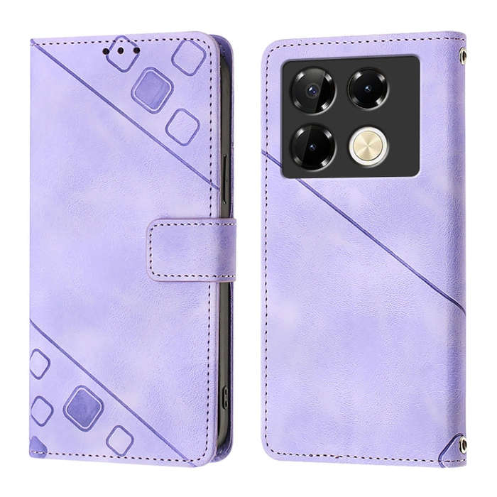 For Infinix Note 40 Pro 5G Skin Feel Embossed Leather Phone Case(Light Purple)