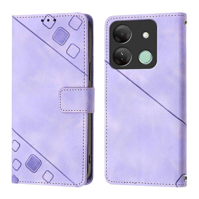For Infinix Smart 7 India / 7 HD / 7 Plus Skin Feel Embossed Leather Phone Case(Light Purple)